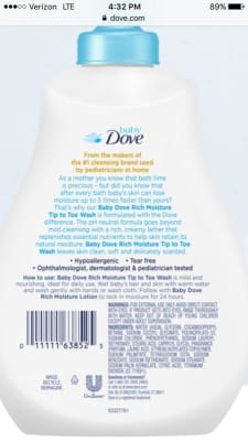 baby dove tip to toe wash 20 oz