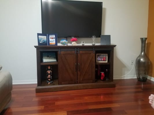Chatham Barn Door Fireplace Tv Stand Console Bjs Wholesale Club