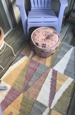 Blush Abstract Symbols Pouf World Market