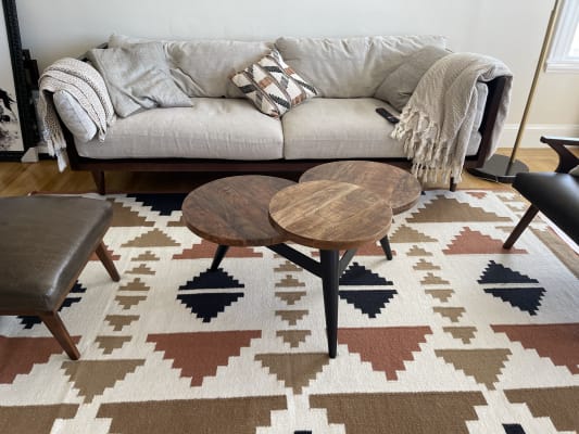 Wood And Metal Multi Level Coffee Table World Market Metropolitan round coffee table a small round coffee table that is equipped with additional shelf for more storage space. wood and metal multi level coffee table