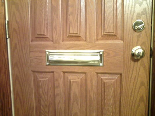 Mail slot for door draft free play