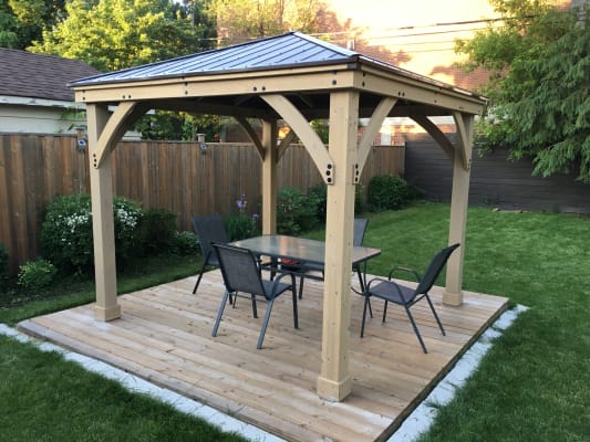 Meridian 12 X 12 Wood Gazebo With Aluminum Roof Yardistry