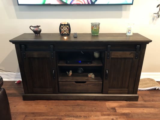 Stratford Rustic Sliding Barn Door Tv Stand