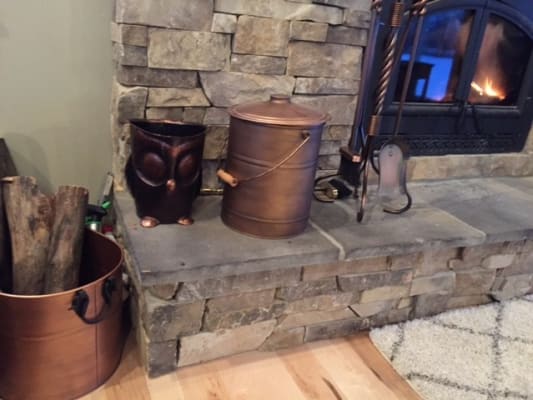 Large Copper Finished Firewood Bucket Plowhearth