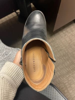 Lucky brand basel leather booties top