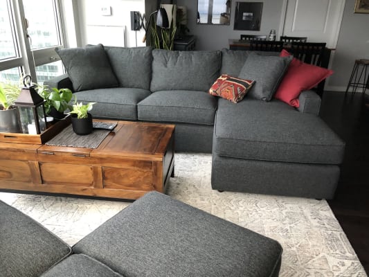 York Sofa With Chaise The Look Of Linen Modern Living Room