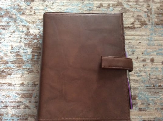 Distressed Leather Free Form 1 Inch Planner Cover Desk Size
