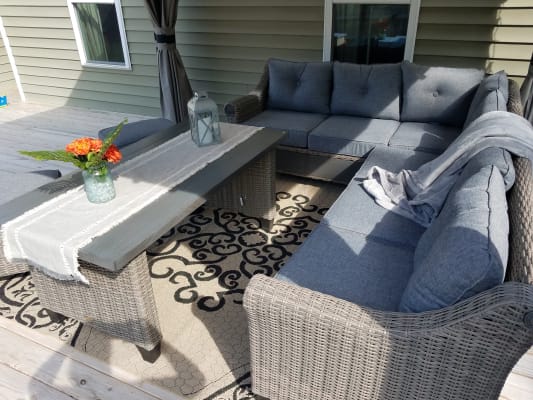 Broyhill Patio 5 Piece Cushioned Sectional All Weather Wicker Set Big Lots