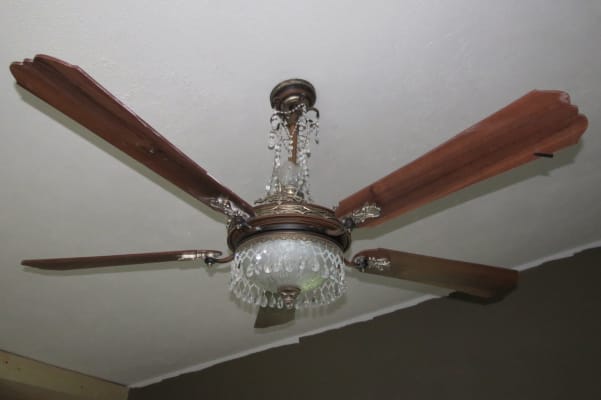 Cristafano 68 Deluxe Crystal Ceiling Fan With Dark Walnut Blades