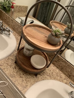 Wood And Metal 2 Tier Serving Stand World Market