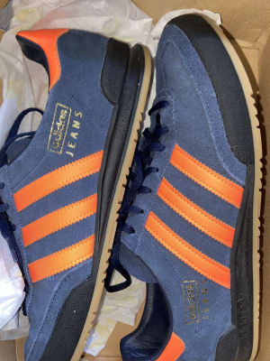 adidas jeans navy orange