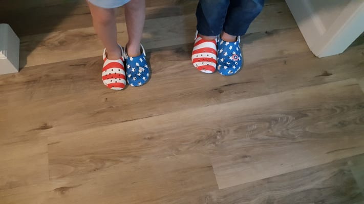 kids crocs american flag