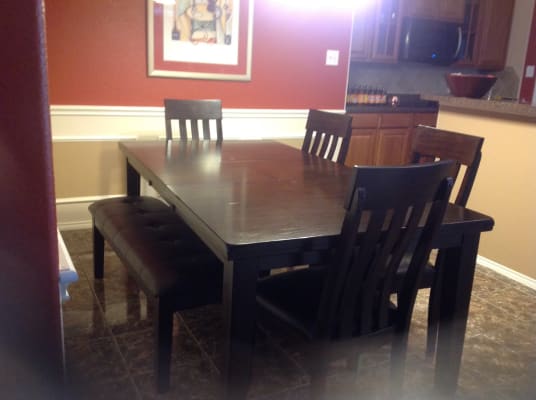 Signature Design By Ashley Haddigan 6 Piece Dining Set In Dark