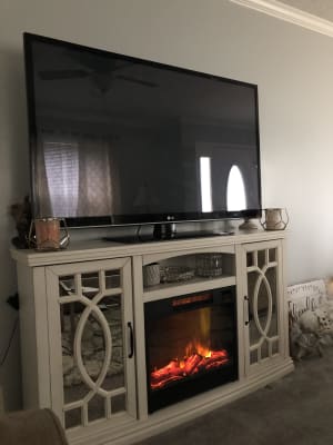 White Farmhouse Electric Fireplace Console Big Lots