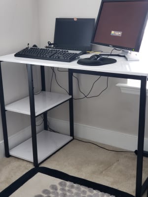 Just Home Faux Marble White Desk Big Lots