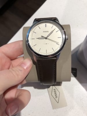 The Minimalist Three Hand Brown Leather Watch Fs5439 Fossil