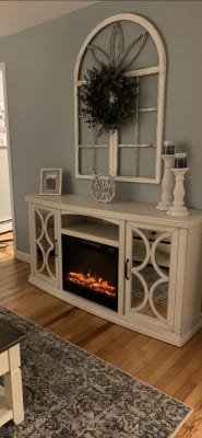 White Mirror Door Electric Fireplace Console Big Lots