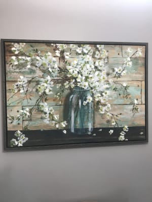 Flowers In Jar Canvas In Frame Wall Art 26 X 36 Big Lots