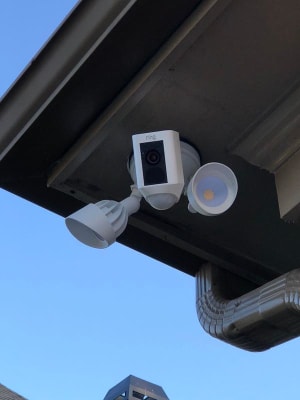 ring floodlight cam mounting under eave