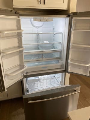 Mff2055frz Maytag 30 French Door Refrigerator With Brightseries Led Lighting And Humidity Controlled Freshlock Fingerprint Resistant Stainless Steel