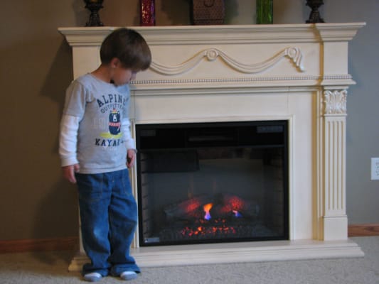 Gossamer Antique Ivory Cabinet 28 Infrared Firebox 28wm184