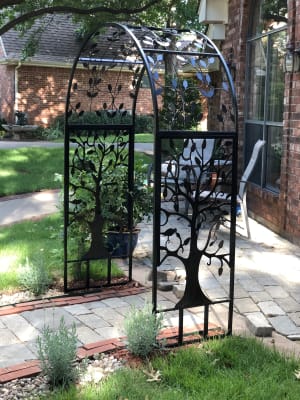 Metal Arched Garden Arbor With Tree Of Life Design Plowhearth