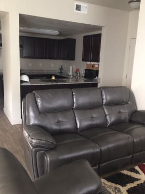Granger Dark Gray Motion Faux Leather Sofa Big Lots
