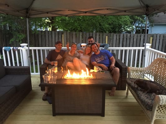 Wilson Fisher Shadow Creek Stone Top Fire Pit Table 48 X 30