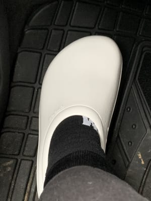 crocs on the clock work slip on white