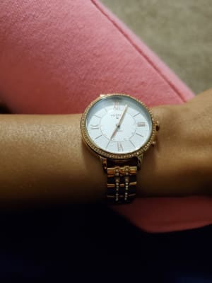 fossil jacqueline rose gold hybrid