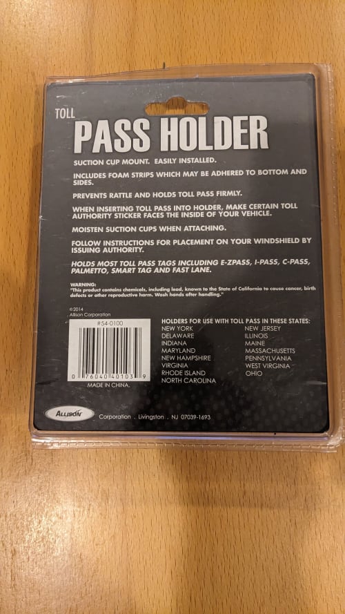  AUTOBOXCLUB EZ Pass Holder, IPass Holder/Toll Pass Holder for  Most US States/Toll Pass Windshield Mount/Easy to Install and Remove/with  4pcs Toll Pass Mounting Strips/UV-Protective (BLACK, 1 PACK) : Automotive