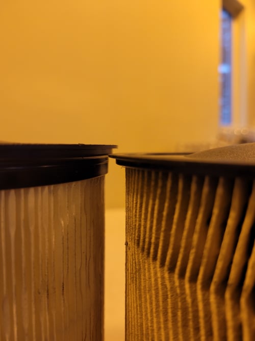 This filter is slightly too big to fit into the housing.