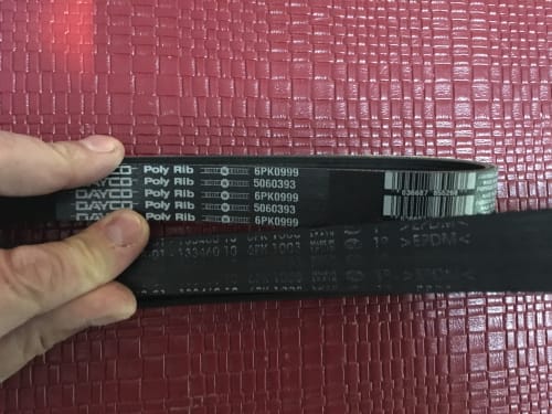 Poly Rib Belt Serpentine Belt; 39.33 Long, 6 Rib Count