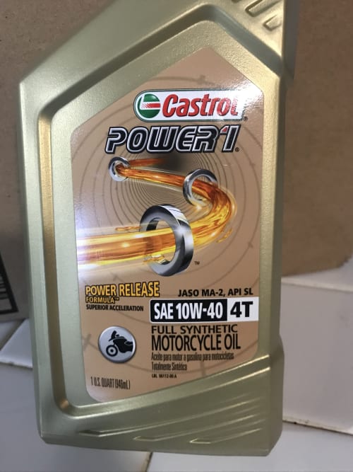 Castrol Power1 4T 5W-40 Full Synthetic Motorcycle Oil, 1 Quart 