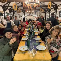 New friends from all over the world. Dinner in Budapest