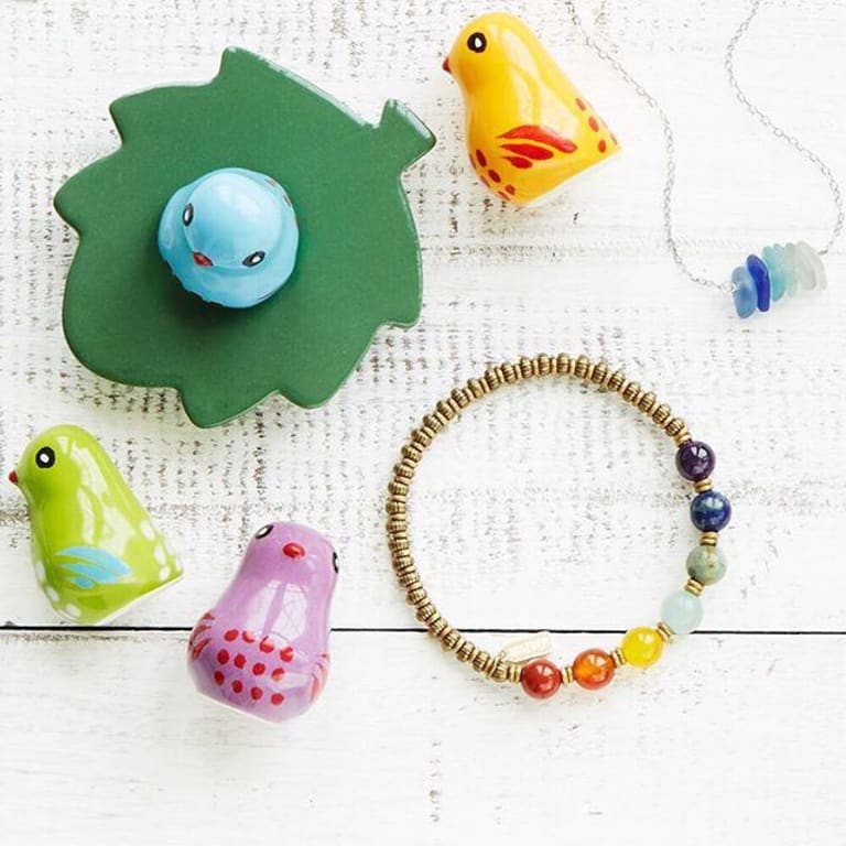 Seven Ceramic Guide Birds - detail or display example