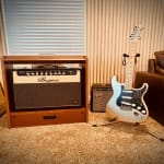 A beautiful workstation to display your amp and guitar