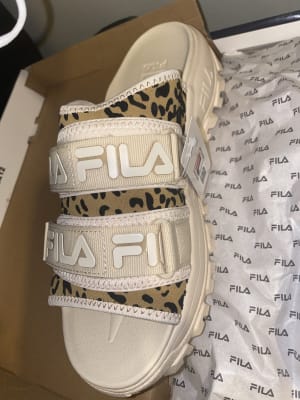 fila outdoor slide animal print