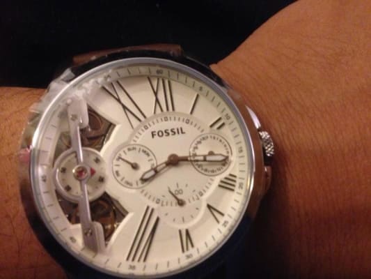 grant twist multifunction brown leather watch