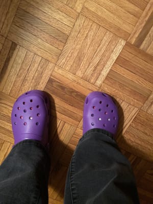 neon purple crocs