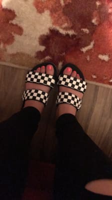 vans cayucas slide checkered