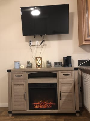 Light Brown Rustic Electric Fireplace Console Big Lots