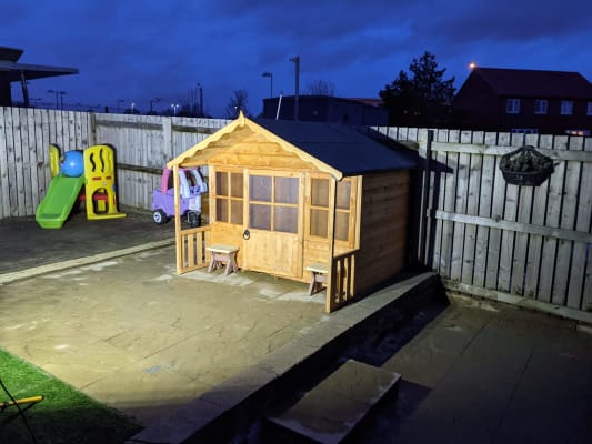 shire 6 x 5 ft pixie wooden playhouse with veranda