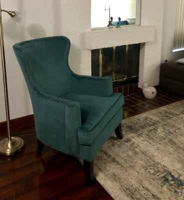 Pacific Blue Elliott Wingback Chair - Teal Living Room Chairs Pacific Blue Elliott Wingback Chair - Teal Living Room Chairs