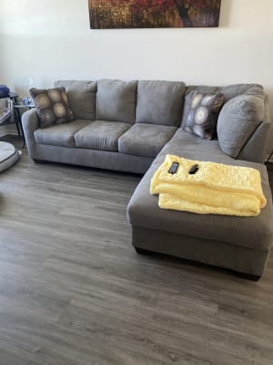Signature Design By Ashley Zella 2 Piece Sectional With Right Arm Facing In Charcoal Nebraska Furniture Mart