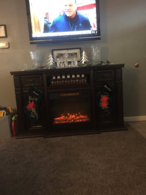 60 Walnut Electric Fireplace Console Big Lots