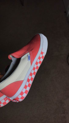 vans checker sidewall slip on