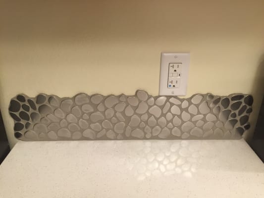 Cobblestone Brushed Silver Metal Tile Tilebar Com
