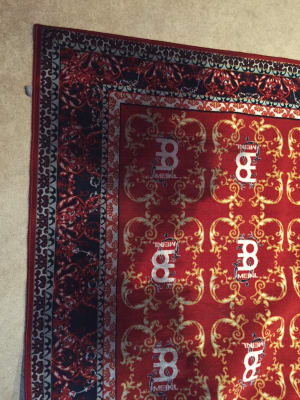 Red And Black Drum N Base Vintage Look Persian Stage Rug