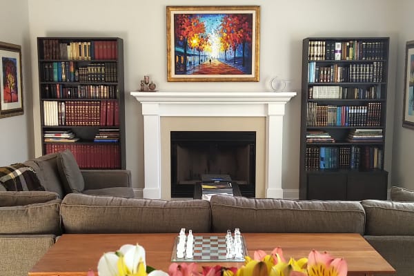 living room bookshelf